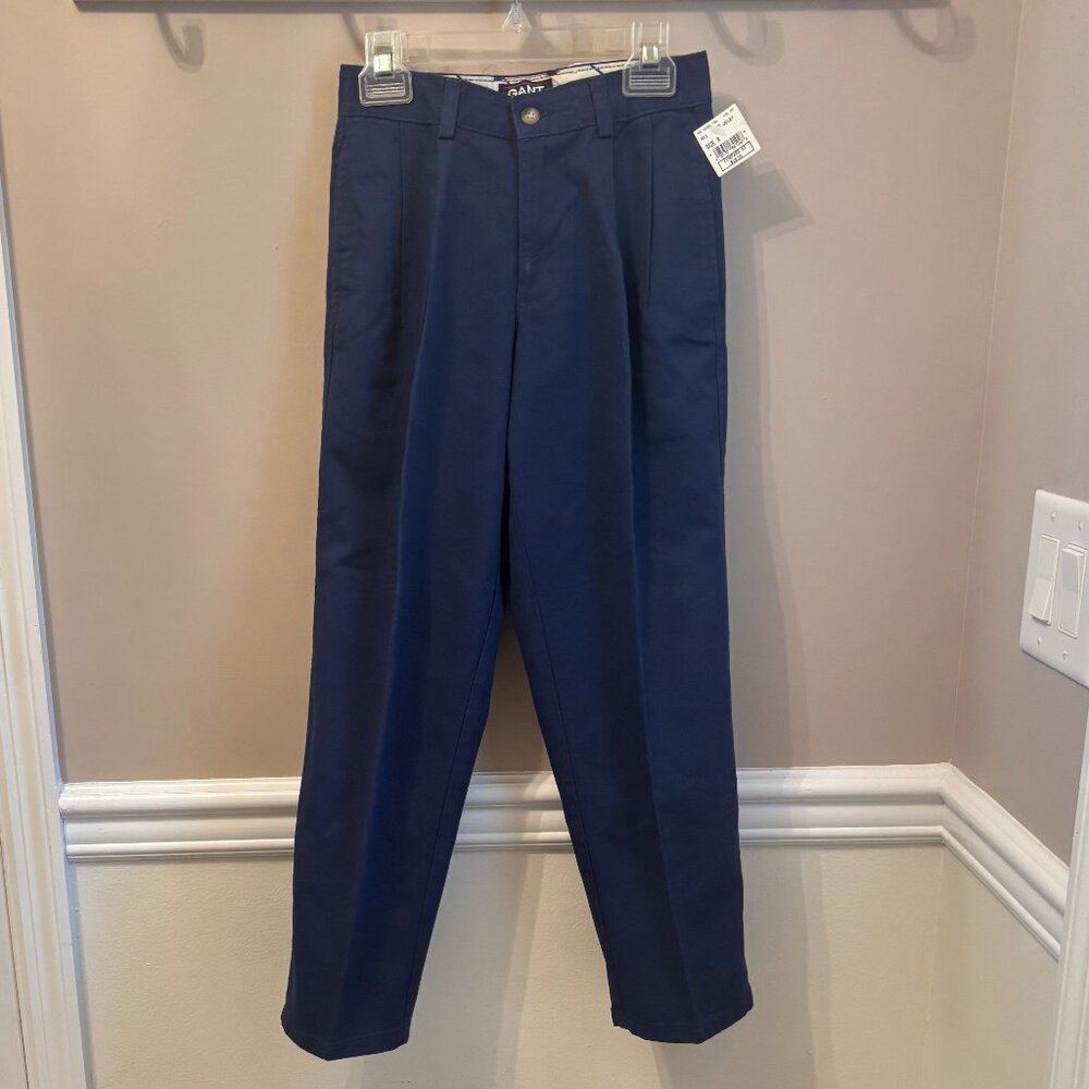 BOY"S GANT SALTY DOG Pleated Front Pants Size 8 in color Navy